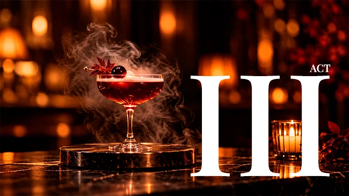 Cocktail, smoke, light, bar